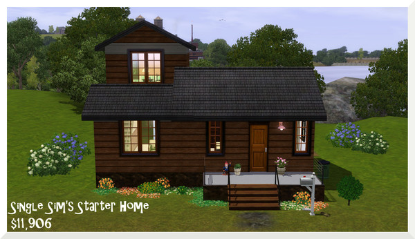 Sims 3 — Single Sim's Starter Home by tilda11 — This home is fully furnished and decorated and even has a garden!