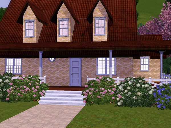 Sims 3 — Vacation Home Series B - Two by CinderSim — A small three bedroom home with a wide wrap around front porch. On