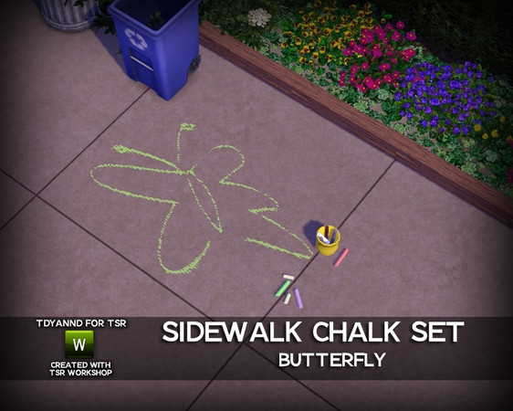 Sims 3 — Sidewalk Chalk - Butterfly by tdyannd — 