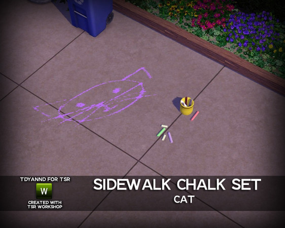 Sims 3 — Sidewalk Chalk - Cat by tdyannd — 