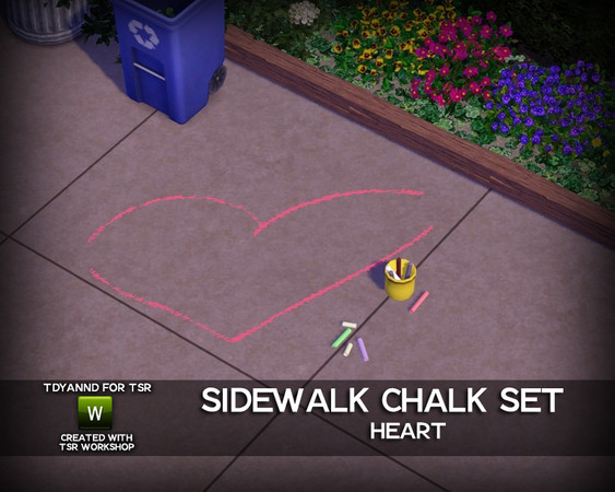 Sims 3 — Sidewalk Chalk - Heart by tdyannd — 