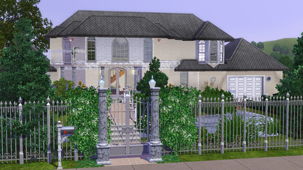 Sims 3 — Front Garden Home by hulaeve — A dazzling home with a fairy-like garden, bridge, and pond, adorned with lucious