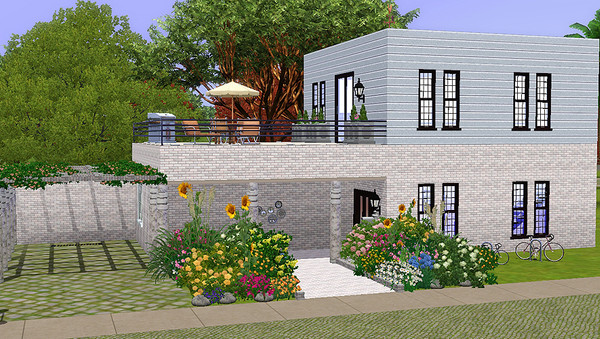 Sims 3 — Small Modern - no CC by shinseina — For this house I was inspired by a modern loft I saw in a TV series earlier