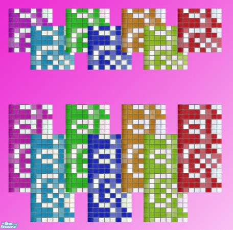 Sims 2 — Walls and floors for the bathroom by barbarella77 — 7 walls and 7 floors for your bathroom in different colours