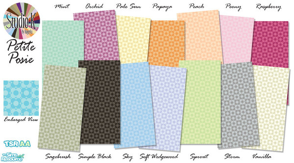 Sims 2 — Studio K Petite Posie 02 by StudioKhagerks — 15-28 of 28 colors. Can be found under Wallpapers. Coordinates with