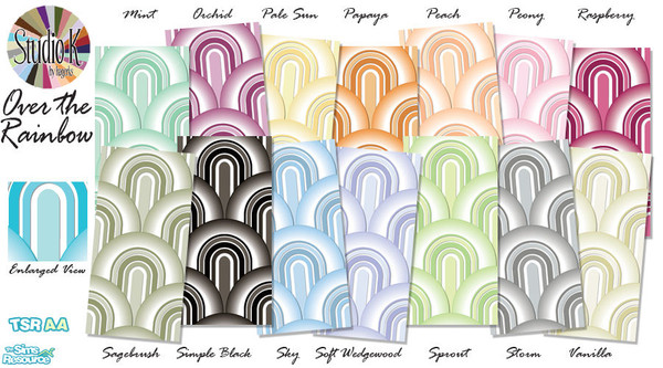 Sims 2 — Studio K Over The Rainbow 02 by StudioKhagerks — 15-28 of 28 colors. Can be found under Wallpapers. Coordinates