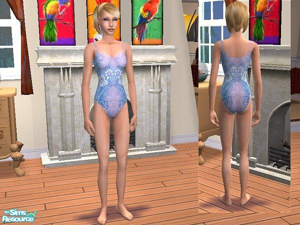 Sims 2 — Purple and Blue Lace Swimsuit by LadyDeluxe — An imported two tone died lace fashioned into a beautiful