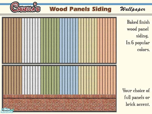 Sims 2 — am_WallPanels by Cruella — Baked wood vertical wall panels exterior siding, alternative to horizontal siding.