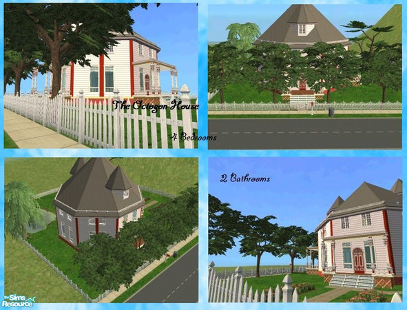 Sims 2 — Octogon House by gense — \"According to Fowler, an octagon house was cheaper to build, allowed for