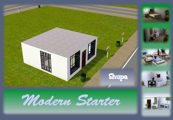 Sims 3 — Modern Starter by shupa — Modern Starter is a small house, for two person maximum. Modern Starter is very