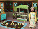 Sims 3 — Animals 003:  Big Lizard by cruinne — Cheerful lizards to scurry over the walls, in three recolourable palettes.