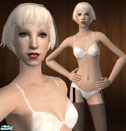 Sims 2 — Lady GaGa in Alejandro\' by TSR Archive — Lady GaGa\'s video \'Alejandro\' with the white bob, light white