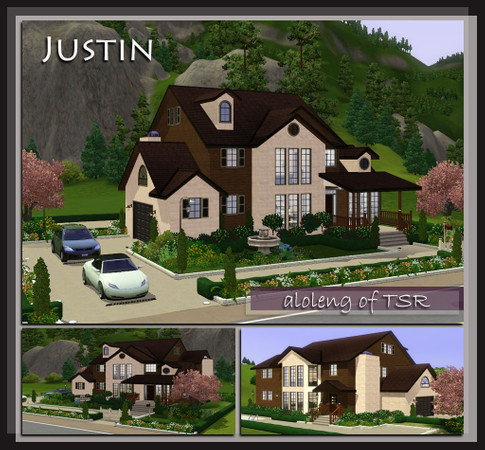 Sims 3 — Justin by aloleng — 3 bedroom, 3 toilet and bath, study room, 3 car garage home with pool. WA expansion pack