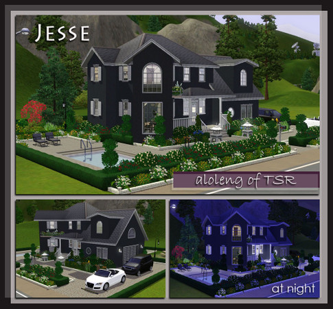 Sims 3 — Jesse by aloleng — 2 bedroom, 1 toilet and bath, 1 powder room, 3 car garage home with pool. Cars not included.
