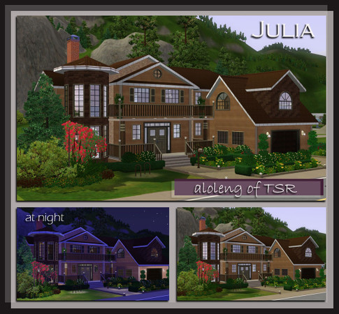 Sims 3 — Julia by aloleng — 4 bedroom, 3 toilet and bath, 1 car garage home. WA expansion pack needed.