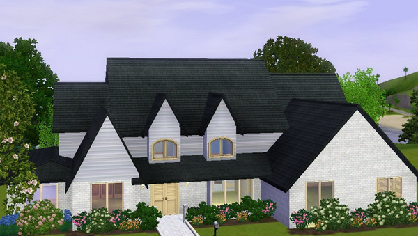 Sims 3 — 2-Story - One by CinderSim — High Stylin' Livin' - Moving on up to a four bedroom home. Each bedroom has its own