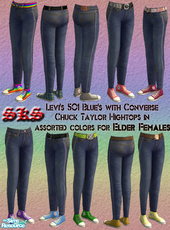 Sims 2 — EFB 501 Blues & Chucks by 71robert13 — Blue Levi\'s 501 Jeans with Converse Chuck Taylor AllStar Hi-tops in