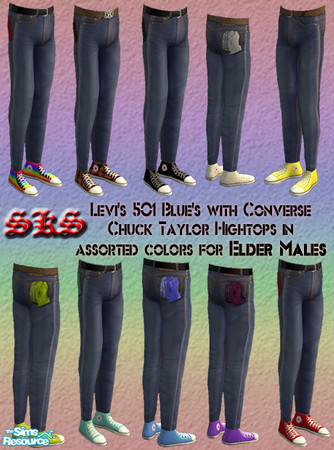 Sims 2 — EMB 501 Blues & Chucks by 71robert13 — Blue Levi\'s 501 Jeans with Converse Chuck Taylor AllStar Hi-tops in
