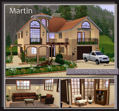 Sims 3 — Martin by aloleng — House includes pool and 2 car garage. WA expansion pack needed. Car not included.