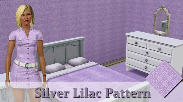 Sims 3 — Silver Lilac by ziggy28 — A lovely silver and lilac lace pattern. Suitable for fabric and walls.
