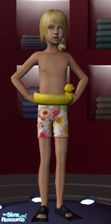Sims 2 — girl swimwear with floating tire by gommel22 — swimwear with a floating tire for girls. The trunk is colourful