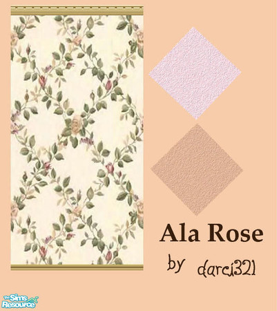 Sims 2 — Ala Rose by darci321 — Included in this set : One rose decor wallpaper(Roses n Cream) and two carpet samples