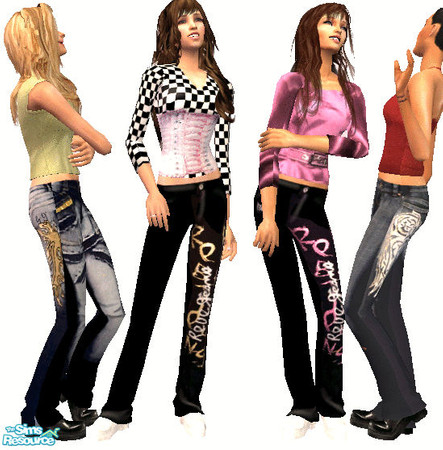 Sims 2 — Fashionable pants by 12sandra11 — Four recolours of aikea_guinea's mesh. Remember to download the mesh. I hope