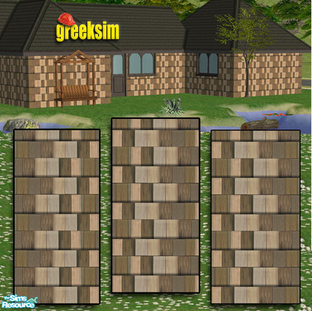 Sims 2 — Wood Walls by greeksim — Set of 3 matching each other walls