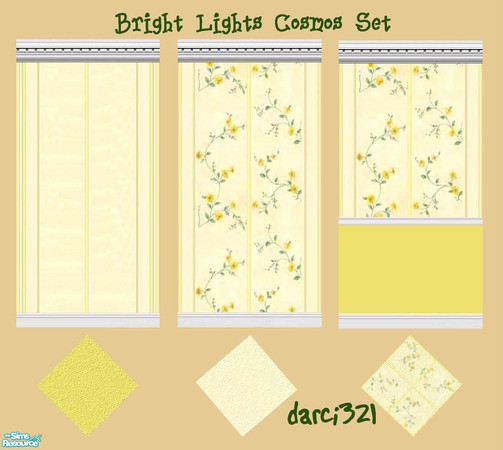 Sims 2 — Bright Lights Cosmos Set by darci321 — Spring is here and its time to refurnish with new wallpapers and