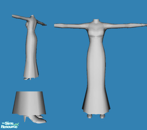 Sims 2 — Long Dress BB001 - New Mesh by Babybunny — New Mesh for Dress