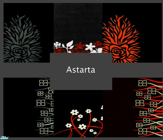 Sims 2 — Black Living by Astarta — Black, white and red are the theme is this set, and they goes nice with the balck