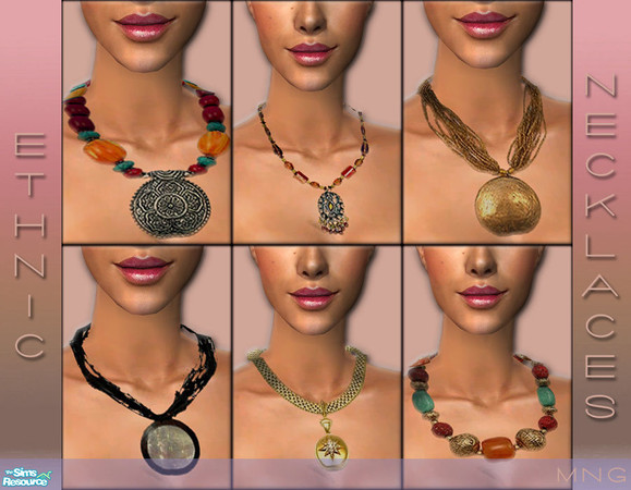 Sims 2 — Ethnic Necklace Set by IcedMango — Necklace Set - ethnic look - 5 Style