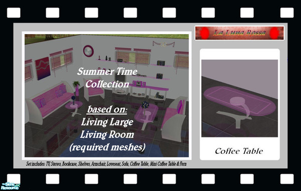 Sims 2 — Summer time Collection - Coffee Table by LaLunaRossa72 — This gorgeous, still affordable, table will make any