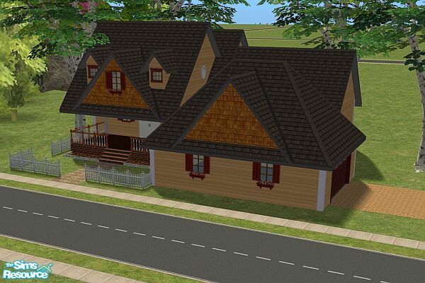 Sims 2 — Chic Style: Tulsa by stephanie_b. — Classic Country. Starter Home. 2 Story. Corner Lot. Covered Porch. 1 Car