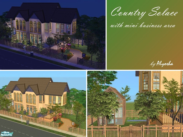 Sims 2 — Country Solace 3 by Alyosha — A small sized cottage with a small first floor business area. Fully Furnished and