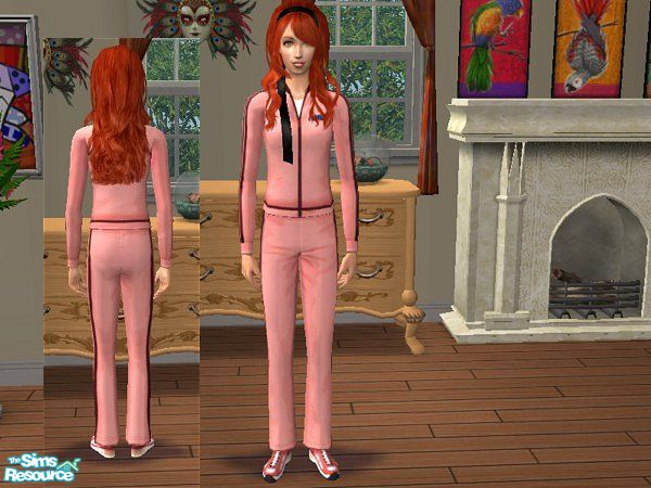 Sims 2 — Rose YA Exercise Suit by LadyDeluxe — A recolor of the young adult exercise suit with the words on the backside