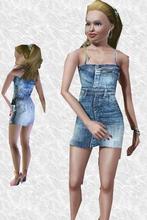 Sims 3 — DD06_Denim dress by CandyDolluk — Blue denim mini dress from teens to elders also color channel