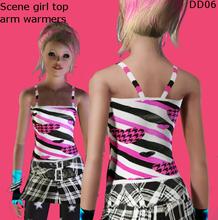 Sims 3 — DD06_Scene girl top by CandyDolluk — cute scene tank with arm warmers from teens to elders and color channel 