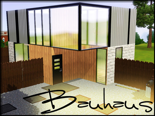 Sims 3 — Bauhaus by IceCreamQueen — This modern lot is very open plan and spacious. It has 1 bedroom with en-suite