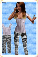 Sims 3 — DD06_dreamer set by CandyDolluk — Stripe zebra leggings with a purple top valid for maternity sleepwear and day