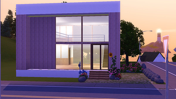 Sims 3 — The MINImalist Cube by shinseina — The MINImalist Cube was built on a small 16x18 lot and is designed to squeeze