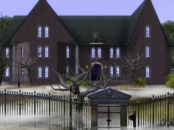 Sims 3 — Gothique Manor by nevermore77 — Furnished from top to bottom in a dark Gothic style. This large home will be a