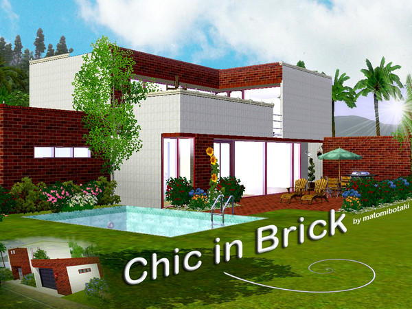 Sims 3 — Chic in Brick by matomibotaki — A wonderful modern family home with all what your sims are looking for. Stylish