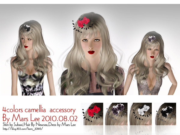 Sims 3 — 4colors camellia  accessory By Mars Lee by kerm_2046 — 4colors camellia accessory By Mars Lee
