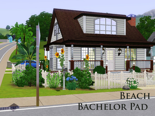 Sims 3 — Beach Bachelor Pad by tinkerbellgirly — This Beach Bachelor Pad is great for any single sim who like to live
