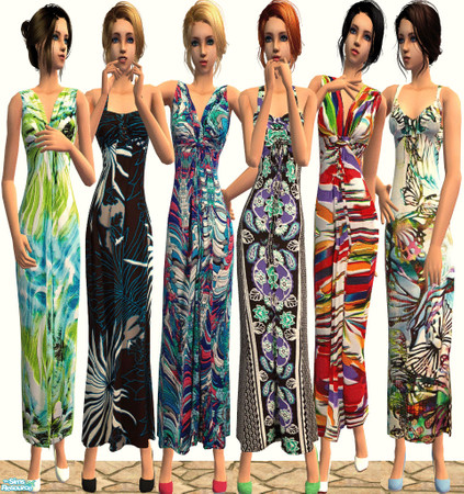 Sims 2 — Dresses 6 - Maxi by irene_busy — 6 Maxi Dresses perfect for Summer. Enjoy :)