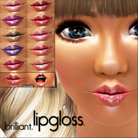 Sims 3 — Brilliant Lipgloss by Pralinesims — Please do not re-upload my creations or claim them as your own! Please do