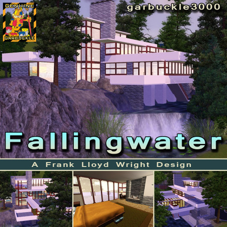 Sims 3 — Fallingwater by garbuckle3000 — Frank Lloyd Wright's famous masterpiece over a waterfall, recreated by