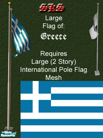 Sims 2 — Large Flag - Greece by 71robert13 — Large Flag of Greece for the 2 story flag pole for your yard or commercial