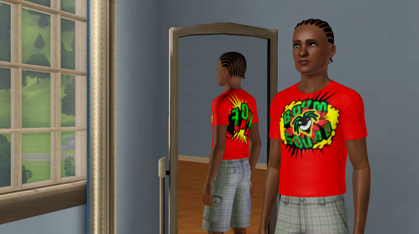 Sims 3 — Kofi Kingston Tee by WWEmichael2010 — Look like Kofi Kingston with this aWWEsome tee. Suitable for M & F, YA